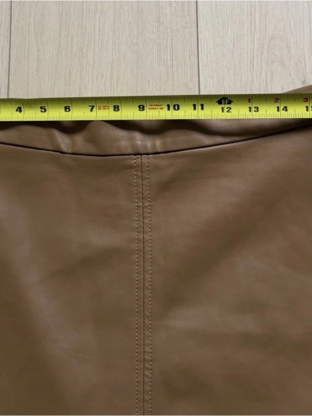 H&M Tan Faux Leather A-Line Skirt - Picture 6 of 10